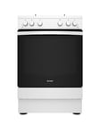 Indesit Is67G1Pmw 60Cm, Single Gas Cooker With Gas Hob - White