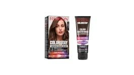 Lot de 2 produits Revlon ColorStay : Coloration Permanente N5 Châtain et Masque Booster de Couleur Cheveux châtains aux reflets froids, Coloration Temporaire