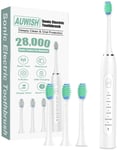 Sonic Electric Toothbrush for Adults and Kids, 4 Brush Heads, 6 Mild Modes... 