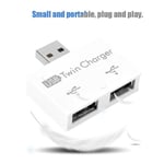 Hub Usb2.0 Male To 2-port Usb Twin Charger Splitter Adapter White