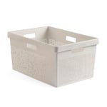 TATAY Bohol Laundry Basket, 40L Capacity, Polypropylene, BPA Free, 100% Recycled Plastic, Ecohome Beige, Dimensions: 41 x 33 x 50 cm