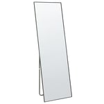 Miroir sur Pied en Aluminium Noir 50 x 156 cm Rectangle Debout Moderne Beauvais