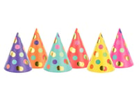 Partydeco Cpp25, Party Hat, Multifärg, 6 Styck, Födelsedag, 160 Mm, 11 Cm