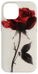 Coque pour iPhone 14 Rose Minimalisme Minimalisme Pétales Rose Art Floral