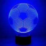 Fotboll 3D Illusion Nattlampa, 7 Färger Ändrar Touch Control LED-skrivbord