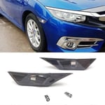 Sininen 2 Kpl Savustetun Linssin Sivumerkkivalo, Joka On Yhteensopiva Honda Civic 10. Sukupolven Sedan/Coupe/Viistoperä 2016 2017 2018 2019 2020 Suuntavilkkujen Kanssa