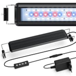 Nobleza Éclairage Aquarium, LED Aquarium avec Minuterie, Lampe de Jardin avec 3 Couleurs, Lampe pour Plantes d’Aquarium d'eau avec 10 Niveaux de Luminosité Réglable de 30-50cm, 8W