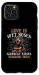 Coque pour iPhone 11 Pro Teckel blaireau wiener saucisse chien Love is wet nezes