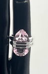 Swarovski Lucent ring Magnetic closure, Pear , Pink, Rhodium Size 52 S 5620711