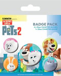 SECRET LIFE OF PETS 2 Badge Pack of 5 Safety Pin Backed Badges