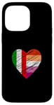 Coque pour iPhone 14 Pro Max Drapeau LGBTQ Italie Lesbienne Pride Cœur Amour LGBTQIA