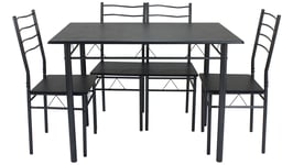 Ensemble table et 4 chaises HELL coloris noir