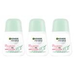 Garnier Mineral Hyaluronic Care Sensitive Roll-on Deodorant 50ml 3, 6 Pack