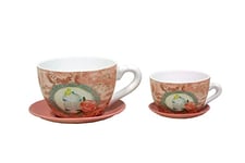 Mimbre Natural Deux Set De Deux Tasse Pot Céramique Cage S/2 (33×25.5×16)