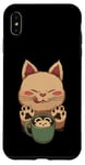 Coque pour iPhone XS Max Kawaii Kitty Latte Little Mouse Tasse à café Motif chat