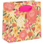 Glick Sac cadeau de luxe – Petit sac cadeau Happy Garden pour anniversaire, 140 x 140 x 60 mm