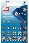 Prym Trykknapper, 6-11mm, Sølv, 341270