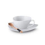 DUKAILIN Espresso Cups Ceramic Coffee Cup and Saucer Porcelain Tea Cup Set Espresso Cups Latte Cup with Wooden Spoon Party Drinkware