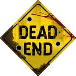 Square Tin Sign Dead End Yellow 30.5 x 30.5cm