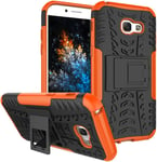 Samsung A5 2017 Coque - Etui Housse Robuste Protection De Double Couche D'armure Lourde Antichoc Housse Avec Béquille Pour Samsung Galaxy A5 2017. Hyun Orange