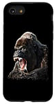 Coque pour iPhone SE (2020) / 7 / 8 Mean Gorilla Face pour hommes, femmes et enfants – Gorilla à dos argenté