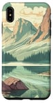 Coque pour iPhone XS Max Rocky Mountain Lake Vintage Paysage graphique