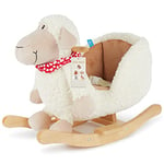 BIECO Peluche Animal à Bascule Ovins | Cheval a Bascule Bebe 1 an | Cheval à Bascule Animal a Bascule Bebe Animaux a Bascule Enfant Cheval Bascule Bois Grand Cheval à Bascule Monter