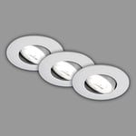 BRILONER - Lot de 3 spots LED encastrables EEK A 230V orientables, 2W chacun pour 360lm et 50.000h de lumière, lumière blanc neutre, LED Spot, 68mm, 90x24mm (DxH), chrome mat