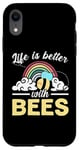 iPhone XR Life Is Better With Bees Rainbow Case