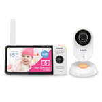 VTech VM818HD Baby Monitor with Camera,HD No-Glare Night Vision,Video Baby Monitor with 5'' 720p HD Display,Night Light,110°Wide-Angle View,True-Colour Day Vision 300m Range,2-Way Talk White