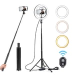 AJH 8 Inches Selfie Ring Light Led Ring Light Dimmable Lighting Kitcamera Beauty Ringlight Halo Lighting Led Camera Ringlight with Tripod Stand Cell Phone Holder