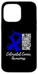 iPhone 14 Pro Max Family Support Dark Blue Ribbon Colorectal Cancer Awareness Case