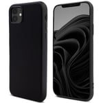 Moozy Lifestyle. Coque conçue pour iPhone 11, noire – Coque en silicone liquide avec finition mate et doublure en microfibre douce. - Neuf