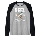 Reel in the Big One Tuna Fishing Raglan Baseball Tee