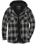 JACKETOWN Chemise à Carreaux pour Homme Chemise Thermique en Polaire pour Homme Longues à Carreaux avec Fermeture éclair Doublure en Polaire Veste d'hiver Hoodies Veste de flanelle Chaud