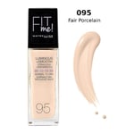 MAYBELLINE FIT ME LIQUID FOUNDATION NO 095 FAIR PORCELAIN NEW 30ML SIZE