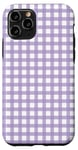 iPhone 11 Pro Purple White Checkered Plaid Flannel Gingham Pattern Checker Case