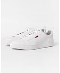 Hugo Morrie Mens Cupsole Trainers with Logo Flag - White - Size UK 10