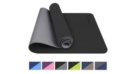 Tapis de yoga  tapis gym  couleur noir  183x61x0 6 cm  tapis de sol pour sport  fitness