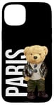 Coque pour iPhone 15 Plus Cool Teddy Bear in Paris France Illustration Graphic Designs