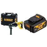 DEWALT - Perforateur-Burineur SDS-PLUS Brushless 2.6J 18V - DCH133NT-XJ - Sans Fil avec Coffret TSTAK et Débrayage de Sécurité - Diamètre & Batterie XR 18V 4 Ah Li-Ion - DCB182-XJ - Compatible