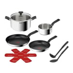 TEFAL Delicious Batterie cuisine 8 p, Poeles 24/28 cm, Casserole 16 cm, Faito...