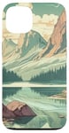 Coque pour iPhone 13 Rocky Mountain Lake Vintage Paysage graphique