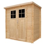 Abri de jardin en bois, - porte verrouillable de haute qualité- l204xL142xH200cm/2.22m2 - M311F TIMBELA