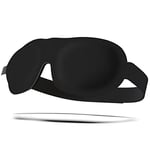 SMUG 100% Blackout Sleep & Eye Mask | Eyelash Extension Friendly | Eye Masks for Sleeping | Sleep Masks for Women & Men | Straps for Dream Comfort & Adjustability | Black