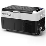 WOLTU Glacière Électrique, Mini Congélateur, Glacière à Compression, Mini Frigo Portable, Glacière pour Auto, 30 L, avec Roulettes et Port USB, 12/24 V et 100-240 V, KUE013wsz