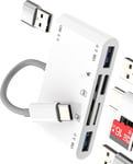 Adaptateur Usb C Vers Usb Sd Carte Lecteur(6 En 1)Pour Iphone 16 15 Pro Max Otg 3.0 Tf Mémoire Appareil Pour Apple Compatible Avec Samsung S24 Recharge Rapide Pd Pour Ipad Usb-A Clé Externe Accessoir