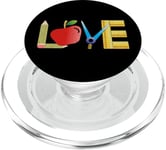 Love Apple Pencil Ruler Teacher School Design PopSockets PopGrip for MagSafe