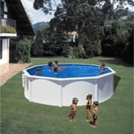 GRE - Kit Piscine hors sol acier ronde blanche - Ø300 x H122 (Livrée avec filtre à cartouche + échelle)