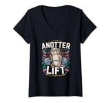 Womens Anotter Lift - Funny Weightlifting Otter Fitness Trainer V-Neck T-Shirt